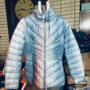 Bernardo Sky Blue Quilted Hooded Puffer Jacket